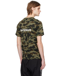 T-shirt à col rond imprimé olive BAPE