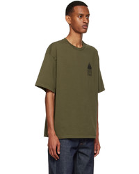 T-shirt à col rond imprimé olive MAISON KITSUNÉ