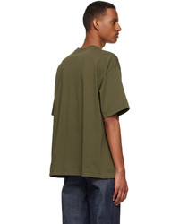 T-shirt à col rond imprimé olive MAISON KITSUNÉ