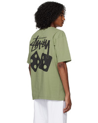 T-shirt à col rond imprimé olive Stussy