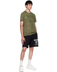 T-shirt à col rond imprimé olive Moschino