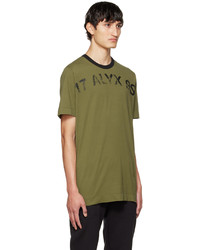 T-shirt à col rond imprimé olive 1017 Alyx 9Sm