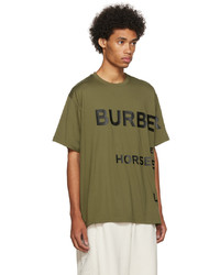 T-shirt à col rond imprimé olive Burberry