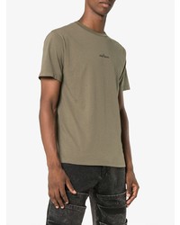 T-shirt à col rond imprimé olive Stone Island