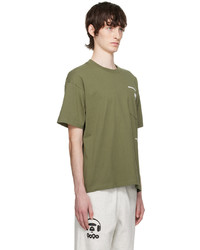 T-shirt à col rond imprimé olive AAPE BY A BATHING APE