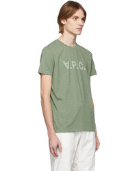 T-shirt à col rond imprimé olive A.P.C.