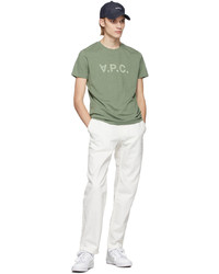 T-shirt à col rond imprimé olive A.P.C.