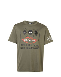 T-shirt à col rond imprimé olive Haculla