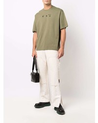 T-shirt à col rond imprimé olive Off-White