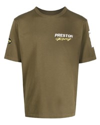 T-shirt à col rond imprimé olive Heron Preston