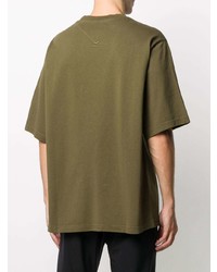 T-shirt à col rond imprimé olive Kenzo