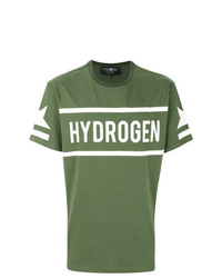 T-shirt à col rond imprimé olive Hydrogen
