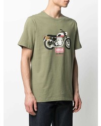 T-shirt à col rond imprimé olive Barbour