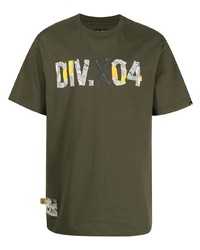 T-shirt à col rond imprimé olive Izzue