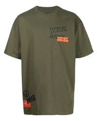 T-shirt à col rond imprimé olive Izzue