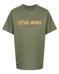 T-shirt à col rond imprimé olive Izzue