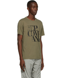 T-shirt à col rond imprimé olive C.P. Company