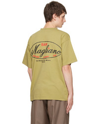 T-shirt à col rond imprimé olive Magliano