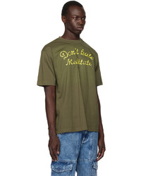 T-shirt à col rond imprimé olive Solitude Studios