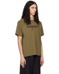 T-shirt à col rond imprimé olive Neighborhood