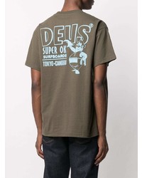 T-shirt à col rond imprimé olive Deus Ex Machina