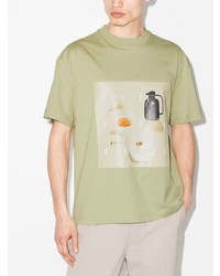 T-shirt à col rond imprimé olive Jacquemus