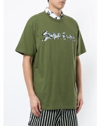 T-shirt à col rond imprimé olive Supreme