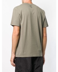 T-shirt à col rond imprimé olive Stone Island