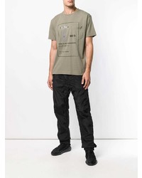 T-shirt à col rond imprimé olive Stone Island