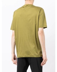 T-shirt à col rond imprimé olive Giorgio Armani