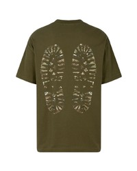 T-shirt à col rond imprimé olive Stampd