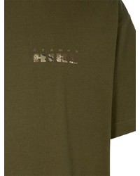 T-shirt à col rond imprimé olive Stampd