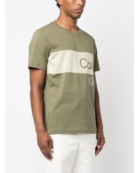 T-shirt à col rond imprimé olive Calvin Klein Jeans