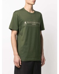 T-shirt à col rond imprimé olive Mastermind Japan