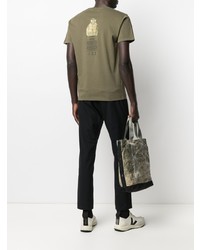 T-shirt à col rond imprimé olive Stone Island