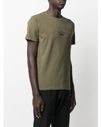 T-shirt à col rond imprimé olive Stone Island