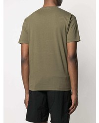 T-shirt à col rond imprimé olive Stone Island