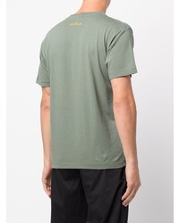 T-shirt à col rond imprimé olive Stone Island