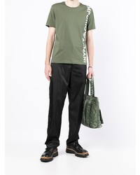 T-shirt à col rond imprimé olive Emporio Armani