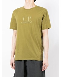 T-shirt à col rond imprimé olive C.P. Company