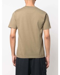 T-shirt à col rond imprimé olive White Mountaineering