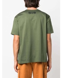 T-shirt à col rond imprimé olive Junya Watanabe MAN