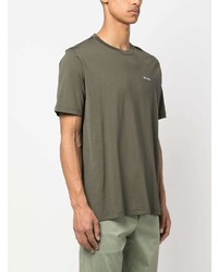 T-shirt à col rond imprimé olive Kiton