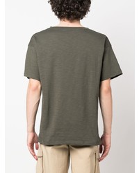 T-shirt à col rond imprimé olive Bally