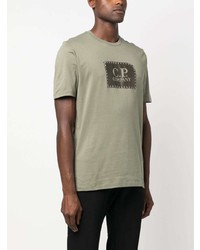 T-shirt à col rond imprimé olive C.P. Company