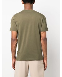 T-shirt à col rond imprimé olive Moncler
