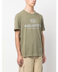 T-shirt à col rond imprimé olive Parajumpers