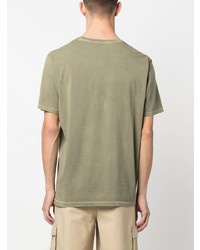 T-shirt à col rond imprimé olive Parajumpers