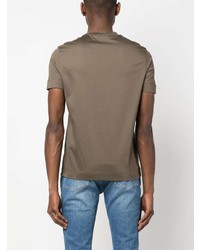 T-shirt à col rond imprimé olive Emporio Armani