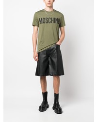 T-shirt à col rond imprimé olive Moschino